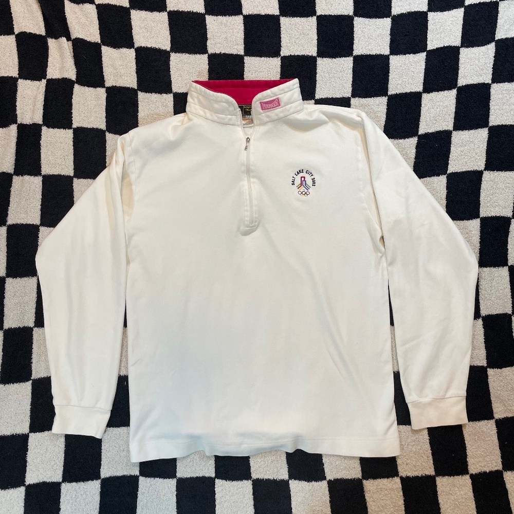 vintage salt lake city 2002 winter olympics quarter zip size xl